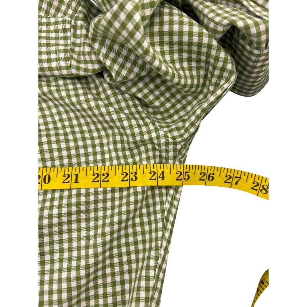 Peter Millar Mens Green Gingham Nanoluxe Easy Care Button Down Shirt Large L - Picture 4 of 6